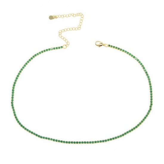 Wholesale Tennis Chain Necklace Jewelry Set With Gold